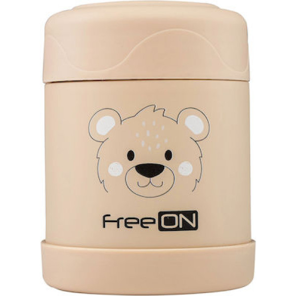 FreeOn Ανοξείδωτο Θερμός Φαγητού 350ml Bear Beige 380739