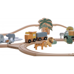 FreeON Ξύλινος Σιδηρόδρομος με βαγόνια και φίλους ζώων 80630