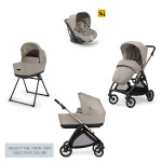 Inglesina Πολυκαρότσι Electa Quattro Χρώμα Battery Beige Με Σκελετό Iridio Black Και Κάθισμα Αυτοκινήτου Darwin Infant KA51S0BTB