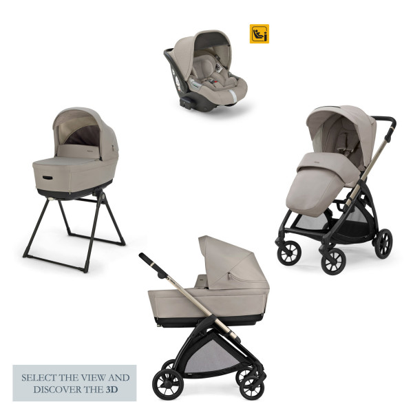 Inglesina Πολυκαρότσι Electa Quattro Χρώμα Battery Beige Με Σκελετό Iridio Black Και Κάθισμα Αυτοκινήτου Darwin Infant KA51S0BTB