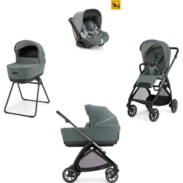 Inglesina Πολυκαρότσι Electa Quattro Studio Grey Με Σκελετό Iron Black και Κάθισμα Αυτοκινήτου Darwin Infant KA51T0SDG