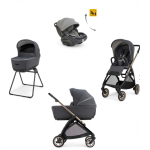 Inglesina Πολυκαρότσι Electa Quattro Garage Grey Με Σκελετό Bronze Black και Κάθισμα Αυτοκινήτου Darwin Infant Recline KA52T0GRG