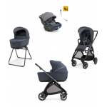 Inglesina Πολυκαρότσι Electa Quattro Rooftop Blue  Με Σκελετό Iron Black και Κάθισμα Αυτοκινήτου Darwin Infant Recline KA52T0RTB