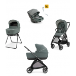 Inglesina Πολυκαρότσι Electa Quattro Studio Grey  Με Σκελετό Iron Black και Κάθισμα Αυτοκινήτου Darwin Infant Recline KA52T0SDG