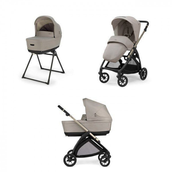 Inglesina Πολυκαρότσι Electa Duo System Battery Beige Με Σκελετό Iridio Black KA59S0BTB