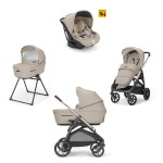 Inglesina Καρότσι Aptica Quattro System With Darwin Infant Pashmina Beige Με Σκελετό Palladio Black KA61R0PSB