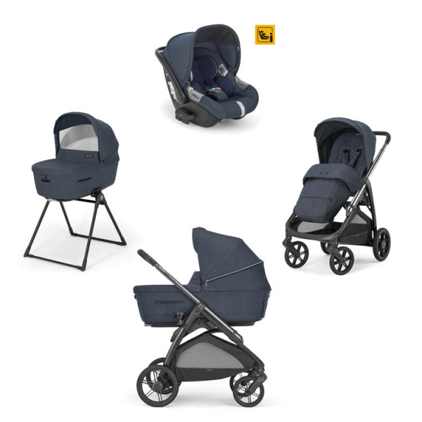 Inglesina Καρότσι Aptica Quattro System With Darwin Infant Resort Blue Με Σκελετό Litio Black KA61R0RSB