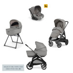 Inglesina Καρότσι Aptica Quattro χρώμα Platinum Grey με σκελετό Litio Black και παιδικό κάθισμα αυτοκινήτου Darwin Infant KA61S0PLG
