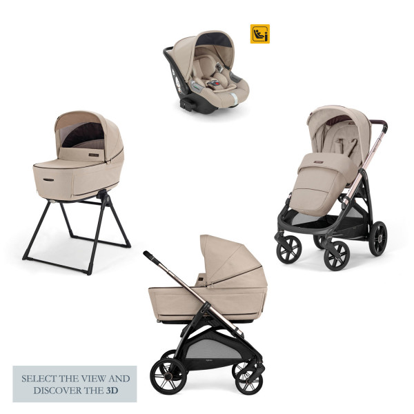 Inglesina Καρότσι Aptica Quattro χρώμα Pashmina Beige με σκελετό Palladio Black και παιδικό κάθισμα αυτοκινήτου Darwin Infant KA61S0PSB