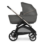 Inglesina Καρότσι Aptica Quattro System With Darwin Infant Velvet Grey Με Σκελετό Palladio Black KA61S0VLG