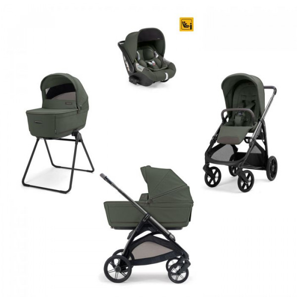 Inglesina Πολυκαρότσι Aptica Quattro Ivy Green Με Σκελετό Litio Black και Κάθισμα Αυτοκινήτου Darwin Infant KA61T0IVG