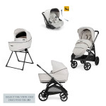 Inglesina Καρότσι Aptica Quattro χρώμα Opal Ivory με σκελετό Litio Black και παιδικό κάθισμα αυτοκινήτου Darwin Infant Recline KA62S0OPI