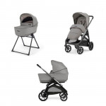 Inglesina Καρότσι Aptica Duo χρώμα Platinum Grey με σκελετό Litio Black KA69S0PLG