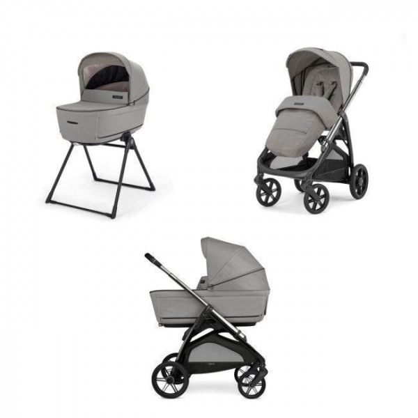 Inglesina Καρότσι Aptica Duo χρώμα Platinum Grey με σκελετό Litio Black KA69S0PLG