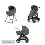 Inglesina Καρότσι Aptica Duo χρώμα Velvet Grey με σκελετό Palladio Black KA69S0VLG