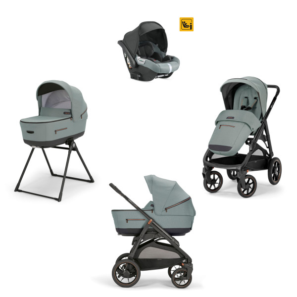 Inglesina Πολυκαρότσι Aptica XT Χρώμα Igloo Grey Με Σκελετό Black Και Κάθισμα Αυτοκινήτου Darwin Infant KA71R0IGG