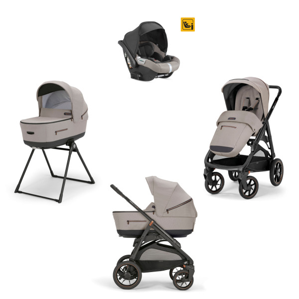 Inglesina Πολυκαρότσι Aptica XT Χρώμα Tundra Beige Με Σκελετό Black Και Κάθισμα Αυτοκινήτου Darwin Infant KA71R0TDB