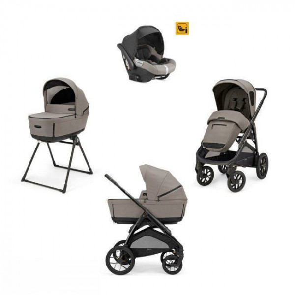 Inglesina Καρότσι Aptica XT Quattro χρώμα Tundra Beige με σκελετό Nero και παιδικό κάθισμα αυτοκινήτου Darwin Infant KA71S0TDB