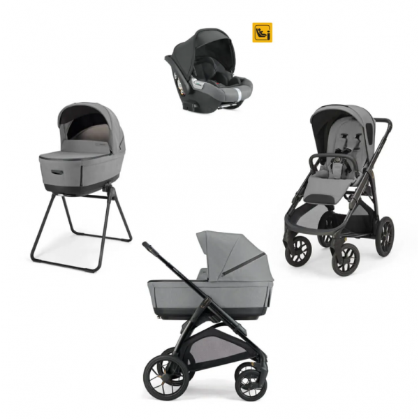 Inglesina Πολυκαρότσι Aptica XT Quattro Canyon Grey Με Σκελετό Total Black και Κάθισμα Αυτοκινήτου Darwin Infant KA71T0CNG