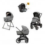 Inglesina Καρότσι Aptica XT Quattro χρώμα Canyon Grey με σκελετό Nero και παιδικό κάθισμα αυτοκινήτου Darwin Infant Recline KA72S0CNG
