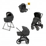 Inglesina Πολυκαρότσι Aptica XT χρώμα Magnet Grey Με Σκελετό Black Και Κάθισμα Αυτοκινήτου Darwin Infant Recline KA72S0MGG