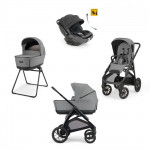 Inglesina Πολυκαρότσι Aptica XT Quattro Canyon Grey Με Σκελετό Black και Κάθισμα Αυτοκινήτου Darwin Infant Recline KA72T0CNG