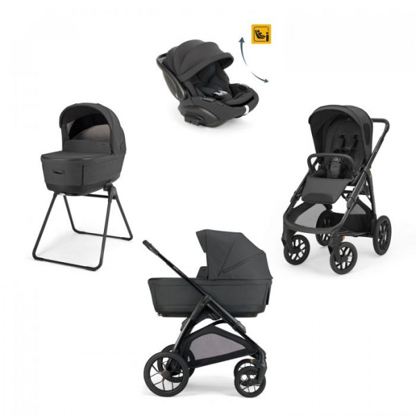 Inglesina Πολυκαρότσι Aptica XT Quattro Magnet Grey Με Σκελετό Black και Κάθισμα Αυτοκινήτου Darwin Infant Recline KA72T0MGG