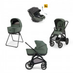 Inglesina Πολυκαρότσι Aptica XT Quattro Taiga Green Με Σκελετό Black και Κάθισμα Αυτοκινήτου Darwin Infant Recline KA72T0TGG