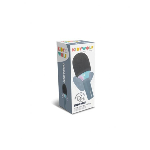 KidyWolf Μικρόφωνο Karaoke Επαναφορτιζόμενο Με Φως & Bluetooth Blue KDW-181245