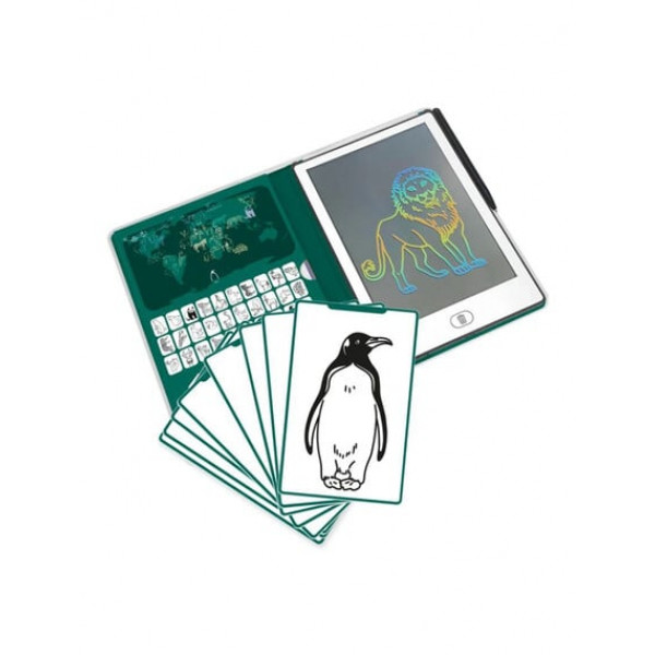KIDYWOLF: Tablet ζωγραφικής με οθόνη LCD (30 κάρτες)- Animals Around The World KDW-182198