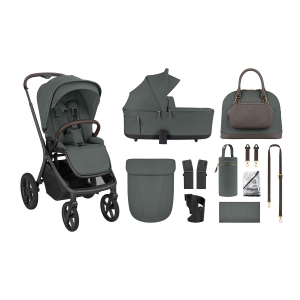 Kikka Boo Καρότσι 2in1 Goya Platinum με Πτυσσόμενο πορτ μπεμπέ Olive 31001020172