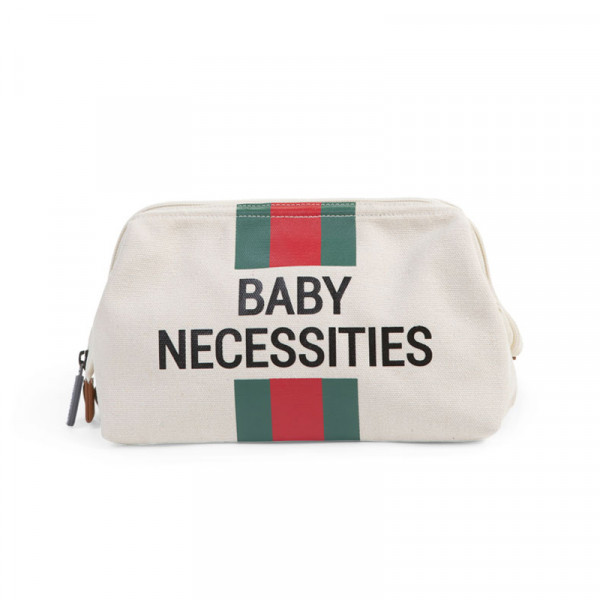 CHILDHOME Νεσεσέρ Baby Necessities Canvas Off White Stripes Green/Red BR73467