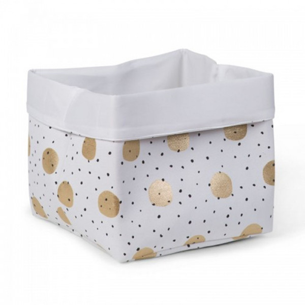 CHILDHOME Kαμβάς 32*32*29 White Gold Dots BR72391