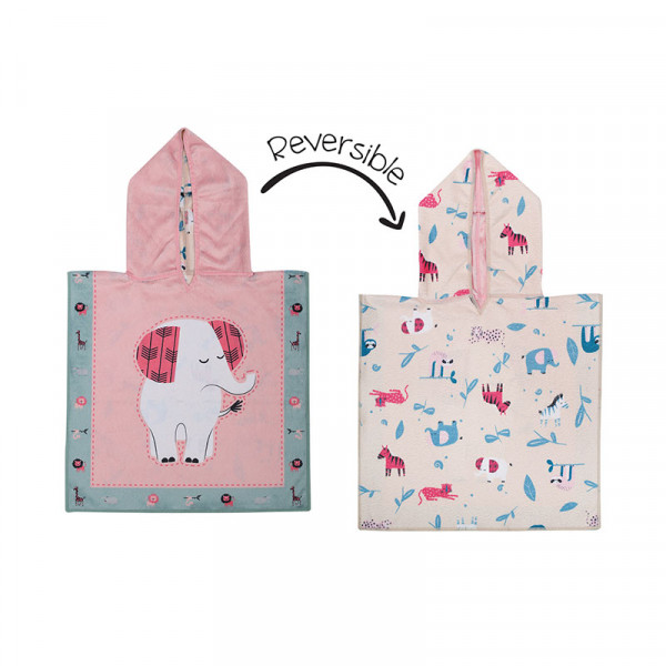 FlapJackKids Baby Πόντσο Διπλής Όψης UPF50+ Elephant FJKCU559B