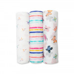 Lulujo 3 Μουσελίνες Bamboo Garden Friends Swaddling Blankets LJ137