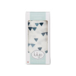 Lulujo Μουσελίνα Bamboo Navy Triangles Swaddling Blanket LJ145