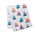 Lulujo Μουσελίνα Sailboats Swaddling Blanket LJ428