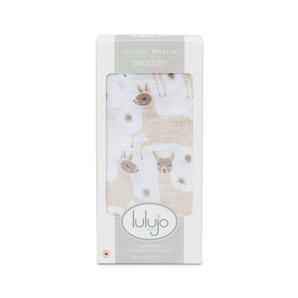 Lulujo Μουσελίνα Modern Llama Swaddling Blanket LJ464