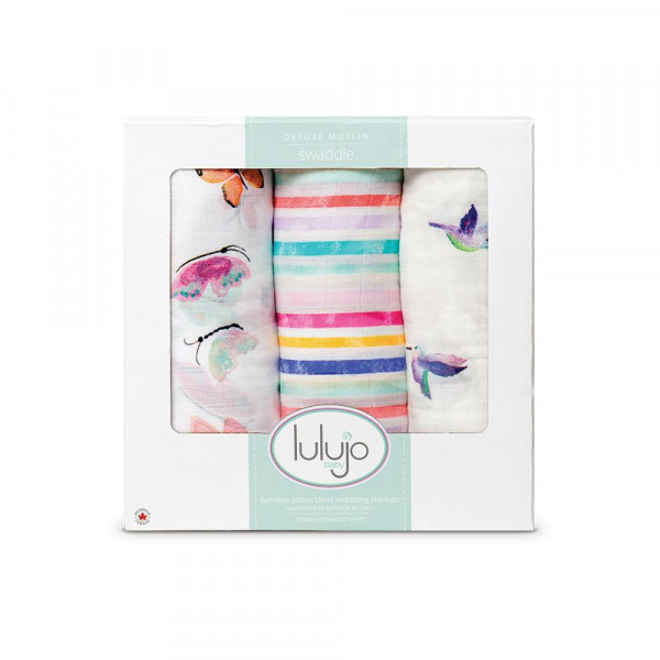 Lulujo 3 Μουσελίνες Bamboo Garden Friends Swaddling Blankets LJ137