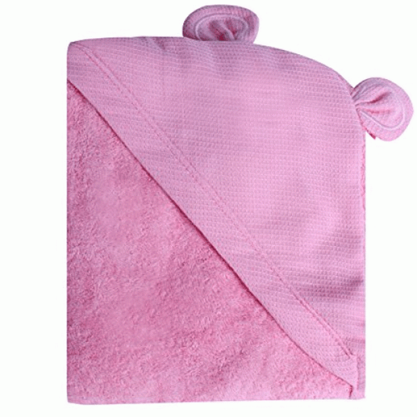 Minene Πετσέτα με Κουκούλα για νεογέννητο Ροζ Αρκουδάκι MN300004