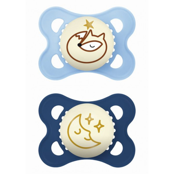 MAM Πιπίλα Original Night Σιλικόνης 2-6 μηνών Γαλάζιο 110SBc