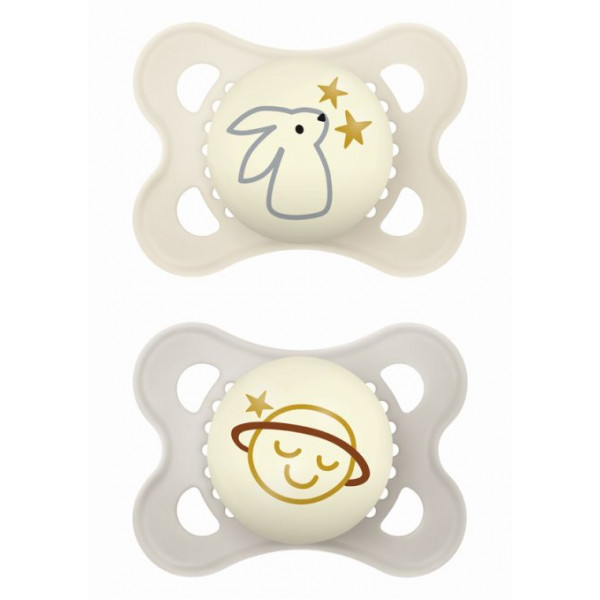 MAM Πιπίλα Original Night Σιλικόνης 2-6 μηνών Κρεμ 110SUc