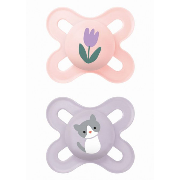 MAM Πιπίλα Start Σιλικόνης 0-2 μηνών  Ροζ 125SGc