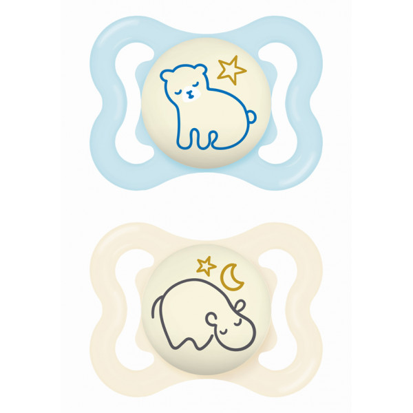 MAM Πιπίλα Supreme Night Σιλικόνης 2-6 μηνών Γαλάζιο 148SBc