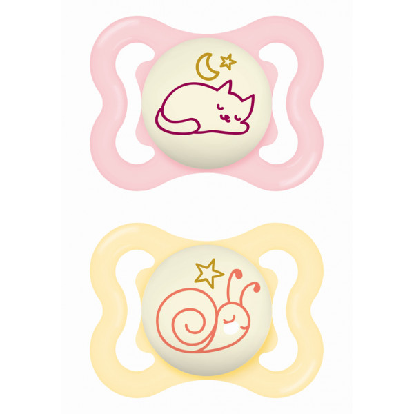 MAM Πιπίλα Supreme Night Σιλικόνης 2-6 μηνών Ροζ 148SGc