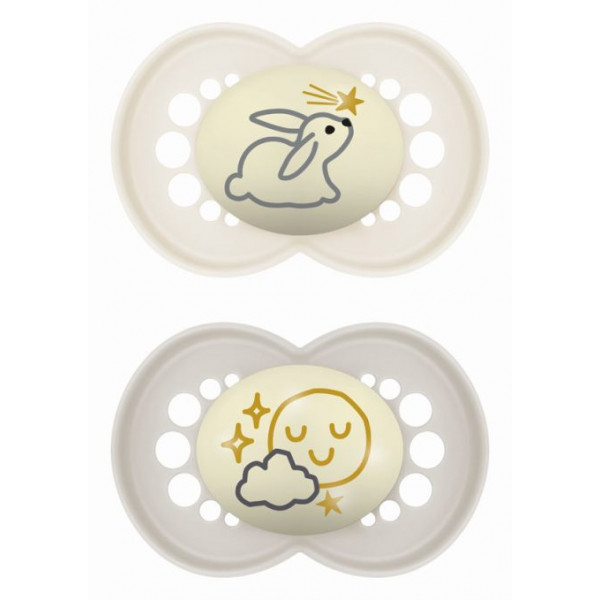 MAM Πιπίλα Original Night Σιλικόνης 6-16 μηνών Κρεμ 160SUc