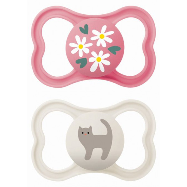 MAM Πιπίλα Air Σιλικόνης 6-16 μηνών Ροζ 215SGc