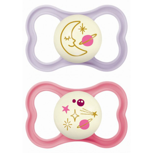 MAM Πιπίλα Air Night Σιλικόνης 6-16 μηνών Μωβ 217SGc