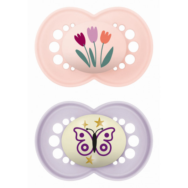 Mam Σετ Πιπίλες Day & Night 16m+ Ροζ 274SGc