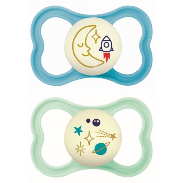 MAM Πιπίλα Air Night Σιλικόνης 16+ μηνών Γαλάζιο 277SBc